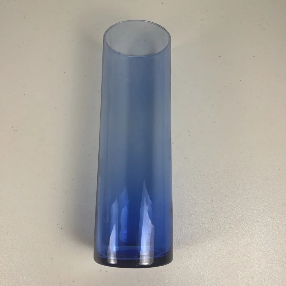 Cobalt Blue Glass Cylindrical Vase Large Floral‎ Centerpiece 10.25